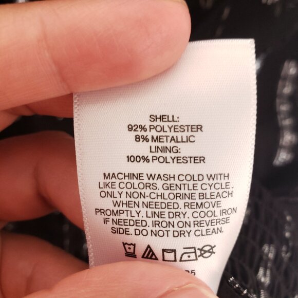 Express Women Black Mock Neck Long Sleeve Sheer Pattern Blouse Size M - Picture 5 of 13